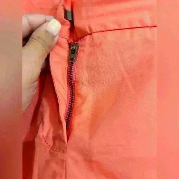 J Crew 100% Cotton Neon Orange Chino Shorts Size 12 - Picture 4 of 8